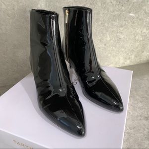 Black Patent Leather Booties